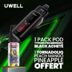 1 Pack Pod Typhos Pro Midnight Black Acheté, 1 Tornadoliq Cherry Ice Offert