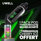 1 Pack Pod Typhos Pro Midnight Black Acheté, 1 Tornadoliq Cherry Ice Offert
