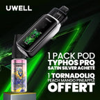 1 Pack Pod Typhos Pro Midnight Black Acheté, 1 Tornadoliq Cherry Ice Offert