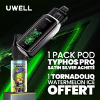 1 Pack Pod Typhos Pro Midnight Black Acheté, 1 Tornadoliq Cherry Ice Offert